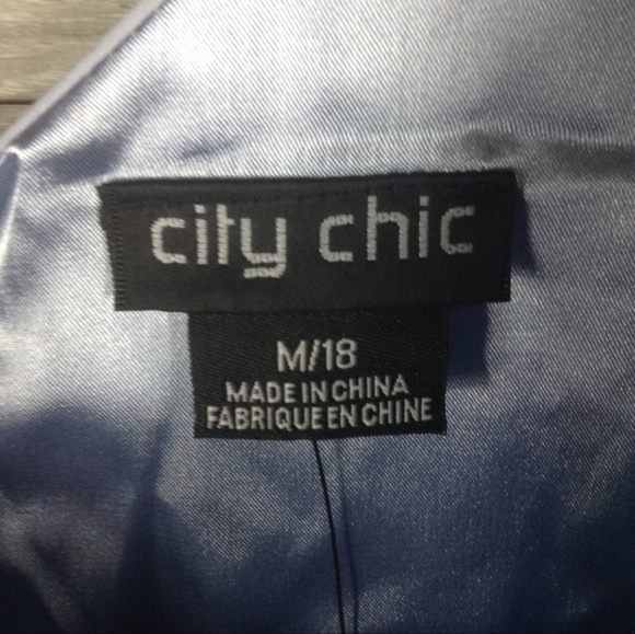 City Chic Soft Blue Sleeveless Floral Midi Dress - Picture 3 of 3